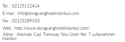 Dongyang Hotel telefon numaralar, faks, e-mail, posta adresi ve iletiim bilgileri